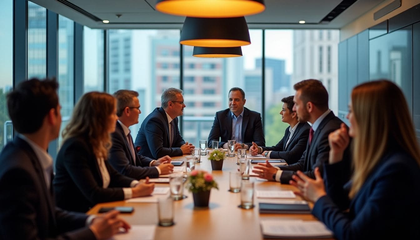 Business leaders networking at an ACG Atlanta meeting.