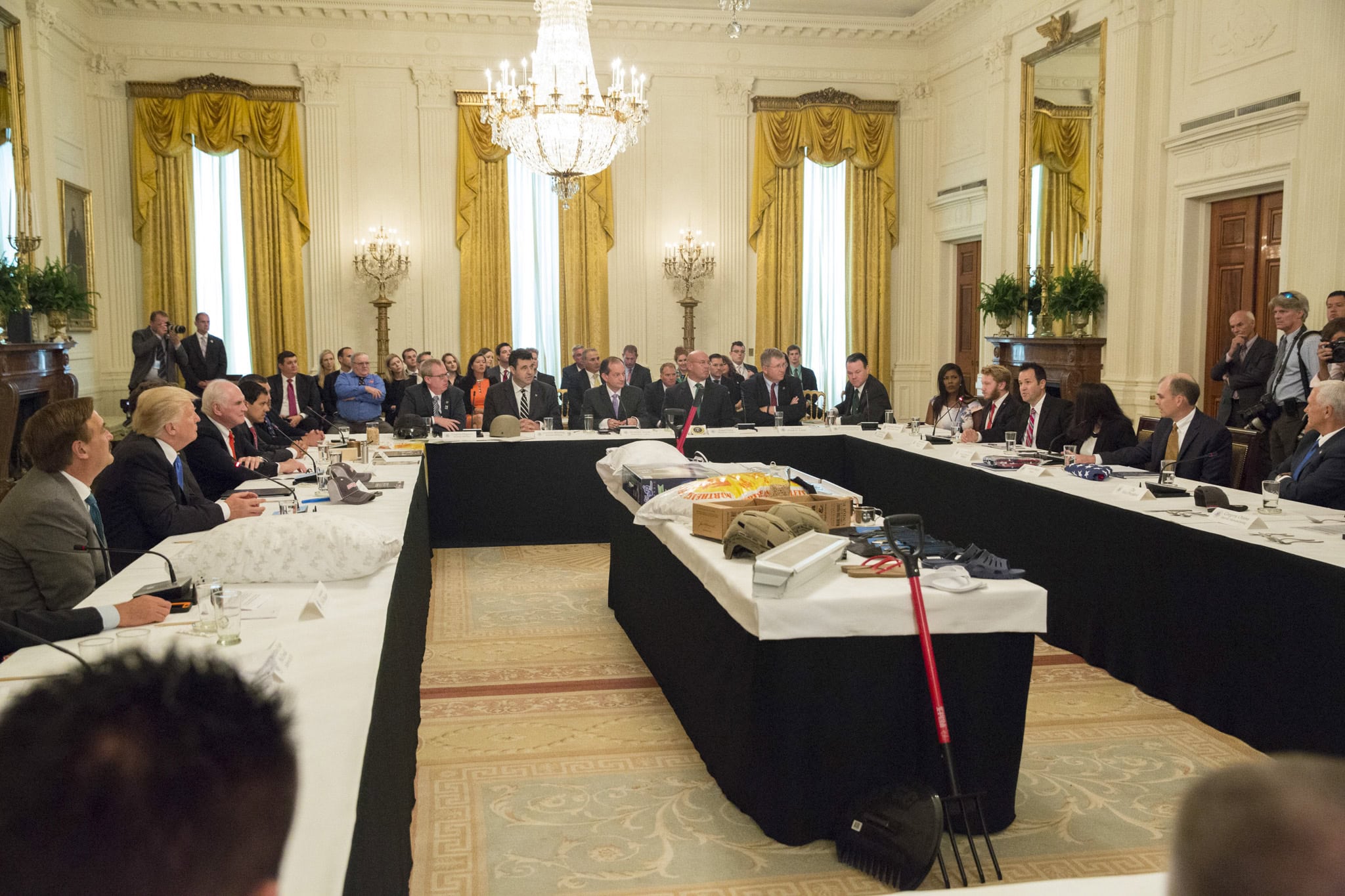 Kurt Uhlir speaking during the Made in America Roundtable in the East Room of the White House as President Donald Trump listens, July 19, 2017.